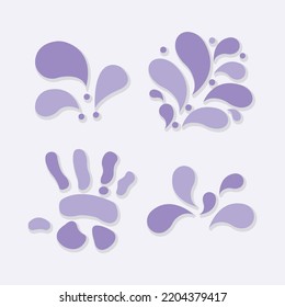 cuatro tipos de formas violetas. vector