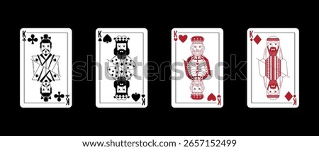 Four King in a row - Playing Cards