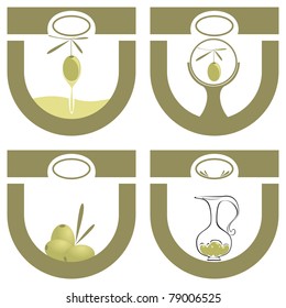 Four labels for olive oil