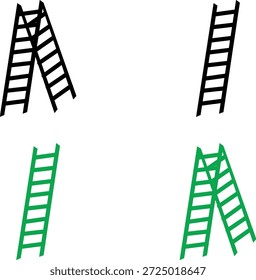 Cuatro escaleras en diferentes posiciones y colores