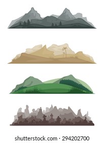 four landscapes, vector illustration