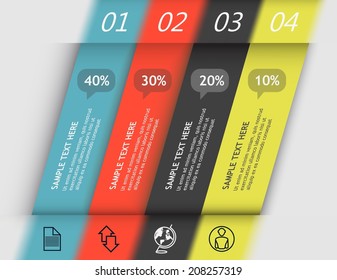 four lanes with data abstract infographics