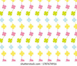 Four leaf clover background image Colorful clover vector illustration. Seamless pattern