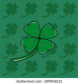 Four Leaf Clover Background - Vector Design