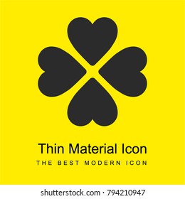 Four leaf clover bright yellow material minimal icon or logo design