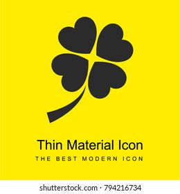 Four leaf clover bright yellow material minimal icon or logo design