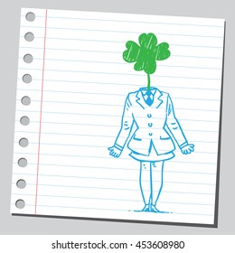 Four leaf clover businesswoman