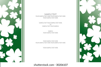 Four leaf Clover Card and Invitation Template for St. Patrick's Day