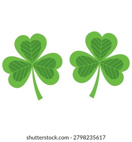 Four Leaf Clover Collection Featuring Lucky Shamrock Saint Patricks Day Irish Symbol Fortune Prosperity and Good Luck Design Elements