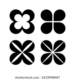 Four Leaf Clover Collection – Minimalist Vector Icons