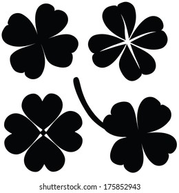 Four leaf clover collection, St. Patrick's day (vector illustration)