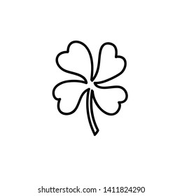 four leaf clover doodle icon