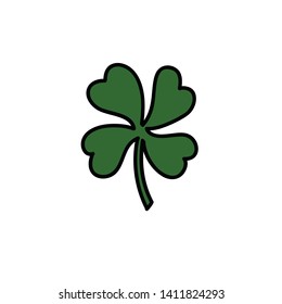 four leaf clover doodle icon