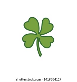 four leaf clover doodle icon, vector illustration