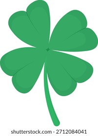 Four Leaf Clover Flat Illustration. Clean Icon Design Element on Isolated White Background