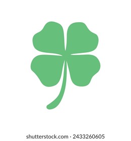 four leaf clover, flat four leaf clover vector on white