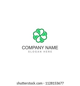 four leaf clover green vector logo design