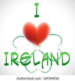 Four leaf clover heart of Ireland