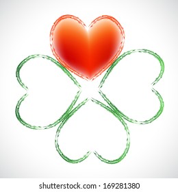 Four leaf clover heart symbol love Ireland