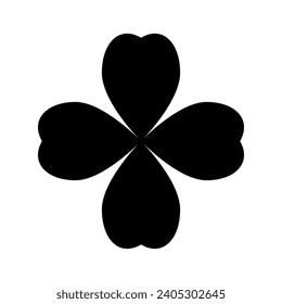 Four leaf clover icon. Black icon isolated on white background