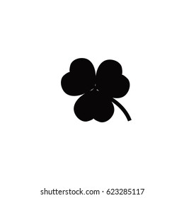 Four leaf clover icon. Black icon isolated on white background. Simple icon. Web site page and mobile app design vector element.