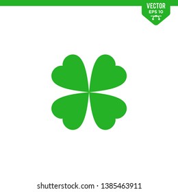 Four leaf clover icon collection in glyph style, solid color vector