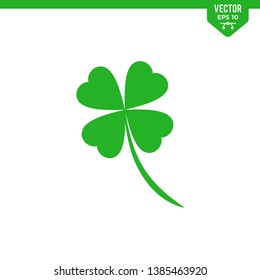 Four leaf clover icon collection in glyph style, solid color vector