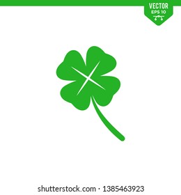 Four leaf clover icon collection in glyph style, solid color vector