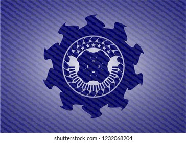 four leaf clover icon with denim texture
