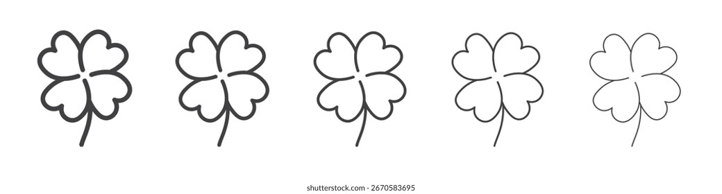 Quatro design de ícone de trevo folha, logotipo, aplicativo, IU. Ilustração vetorial, EPS