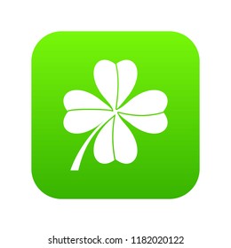 Four leaf clover icon digital green for any design isolated on white vector illustration