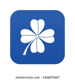 Four leaf clover icon digital blue for any design isolated on white vector illustration