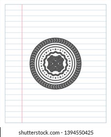 four leaf clover icon draw (pencil strokes). Vector Illustration. Detailed.