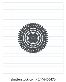 four leaf clover icon drawn in pencil. Vector Illustration. Detailed.