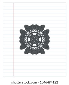 four leaf clover icon drawn in pencil. Vector Illustration. Detailed.