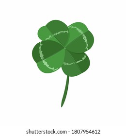 Four leaf clover icon in flat style
