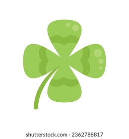 Four leaf clover icon flat vector. Irish luck. Fortune design isolated