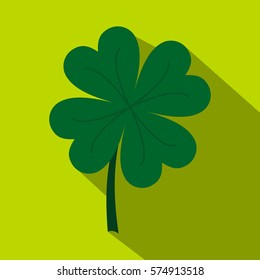 Four leaf clover icon. Flat illustration of four leaf clover vector icon for web   on lime background