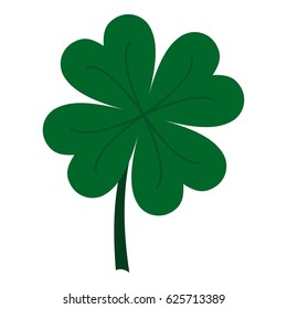 Four leaf clover icon flat isolated on white background vector illustration