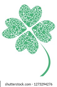 Four leaf clover icon. Flower isolated on white background. Invitation card. 