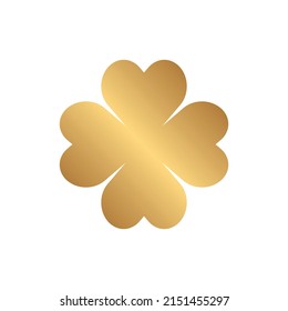 Four leaf clover icon with gold gradient