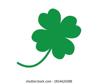 Icono de trébol de cuatro hojas. Símbolo de buena suerte. Ilustración vectorial aislada en un fondo blanco.