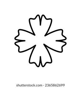 Four leaf clover icon. Good luck charm. Outline of shamrock. Happy St. Patrick day. Vector illustration