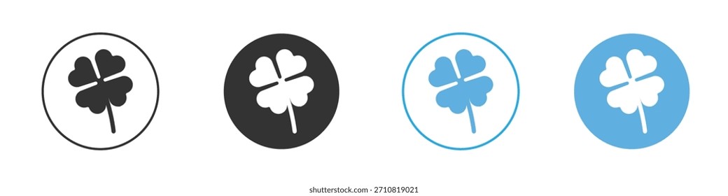 Icono de trébol de cuatro hojas. Plantilla de diseño de iconos gráficos