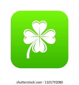 Four leaf clover icon green vector isolated on white background