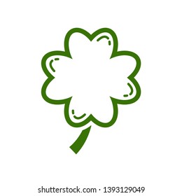 Four leaf clover icon. Green shamrock isolated on white background. Suitable for web site page and mobile app design vector element.