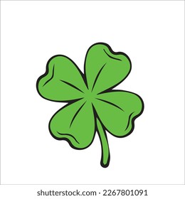 Four leaf clover icon. Green herb Isolated on white.
St Patrick day vector