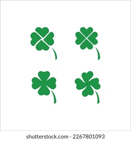 Four leaf clover icon. Green herb Isolated on white.
St Patrick day vector