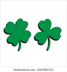 Four leaf clover icon. Green herb Isolated on white.
St Patrick day vector