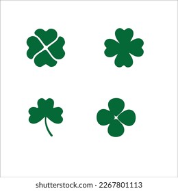 Four leaf clover icon. Green herb Isolated on white.
St Patrick day vector